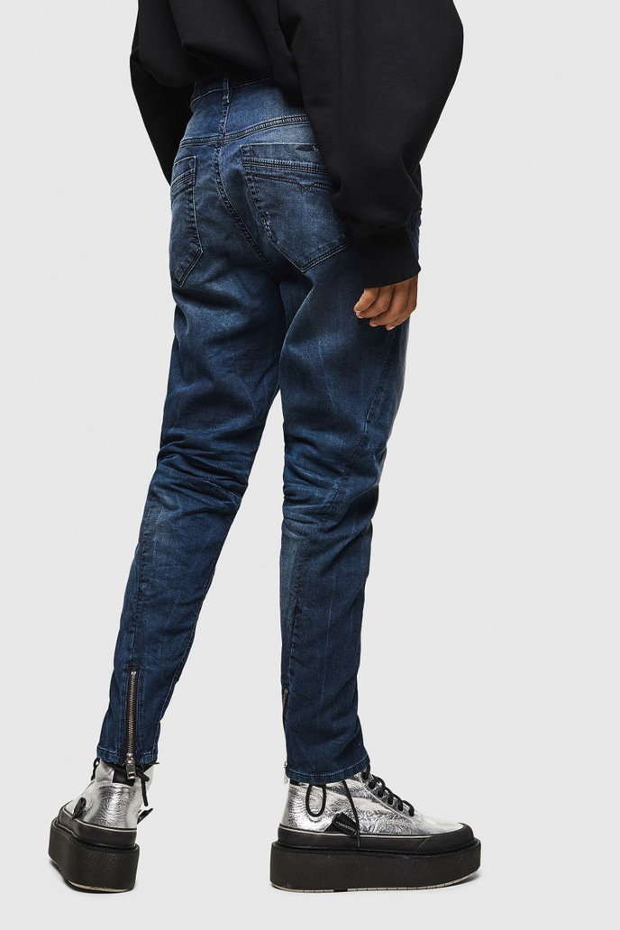 Diesel FAYZAZIPNE Sweat jeans tmavomodré
