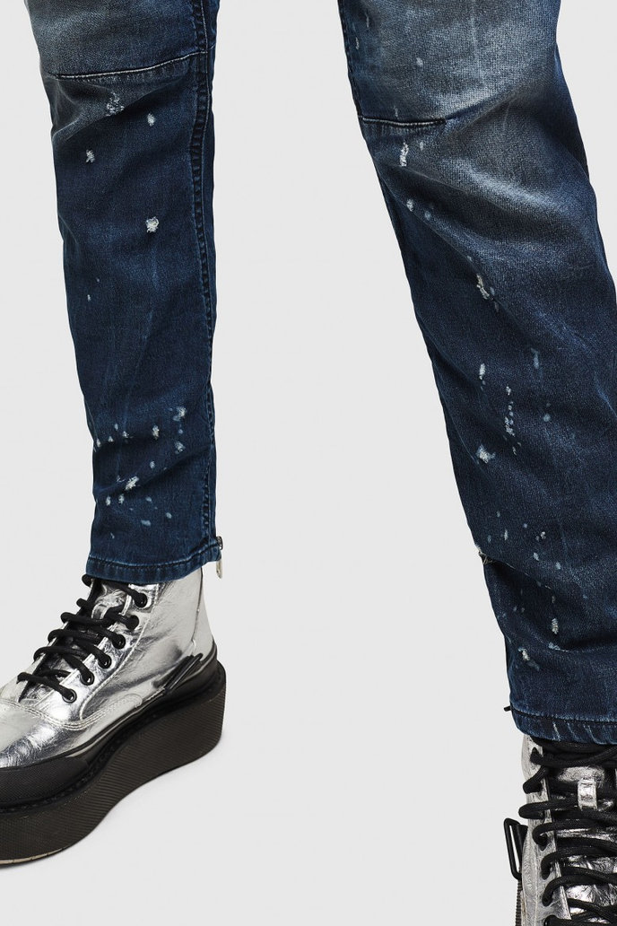 Diesel FAYZAZIPNE Sweat jeans tmavomodré