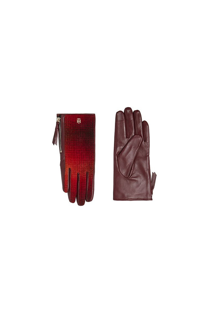 TH ELEVATED MIX GLOVES CHECK bordové