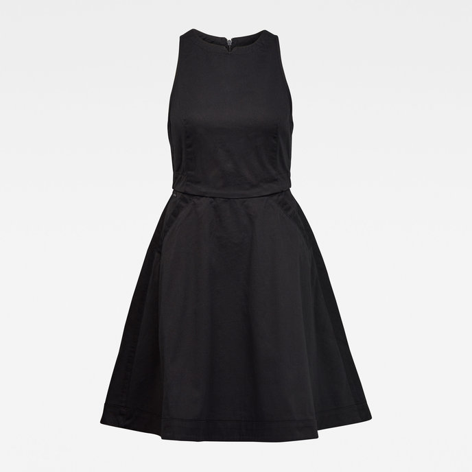 Core fit and flare dress s\less čierne