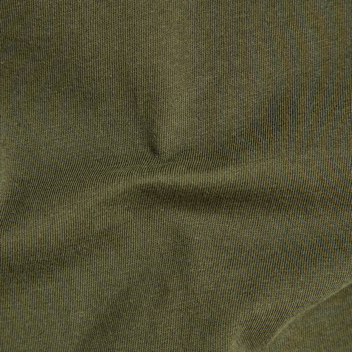 Rolled edge v-neck longsleeve khaki