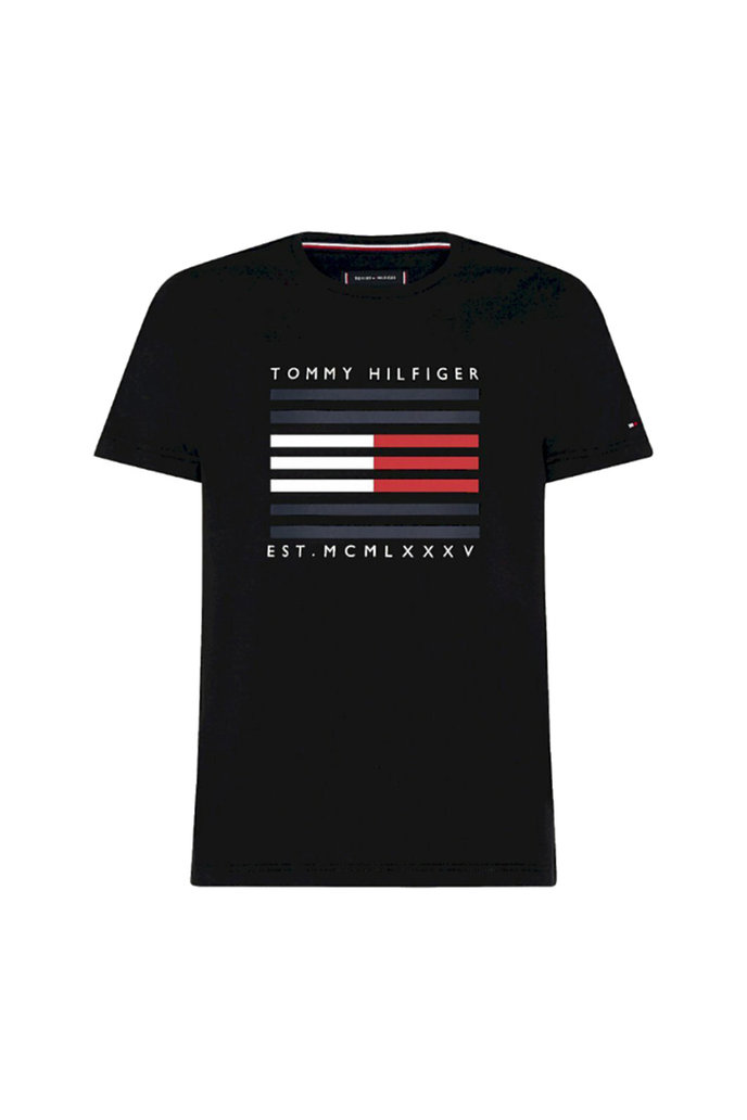 Tommy Hilfiger CORP FLAG LINES TEE čierne