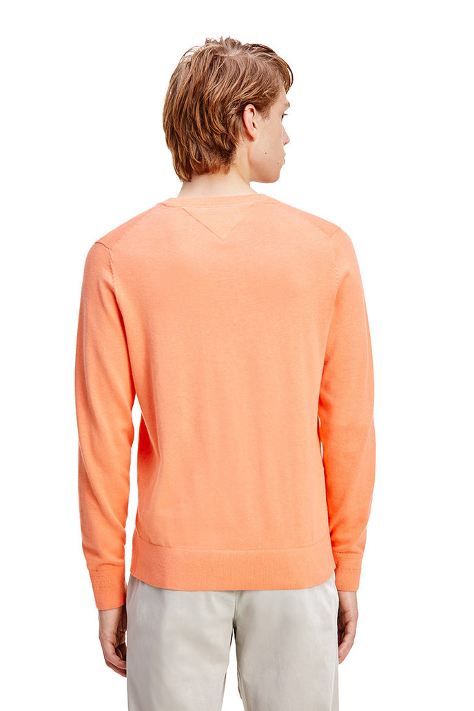Tommy Hilfiger ORGANIC COTTON BLEND CREW NECK oranžový