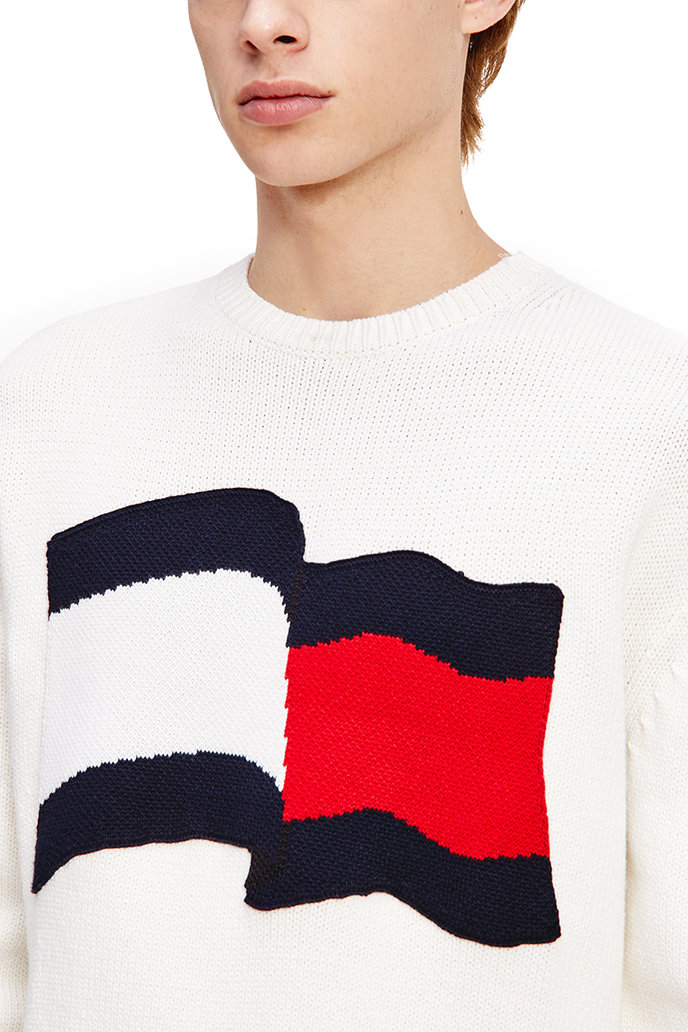 Tommy Hilfiger SBIG GRAPHIC SWEATER biely