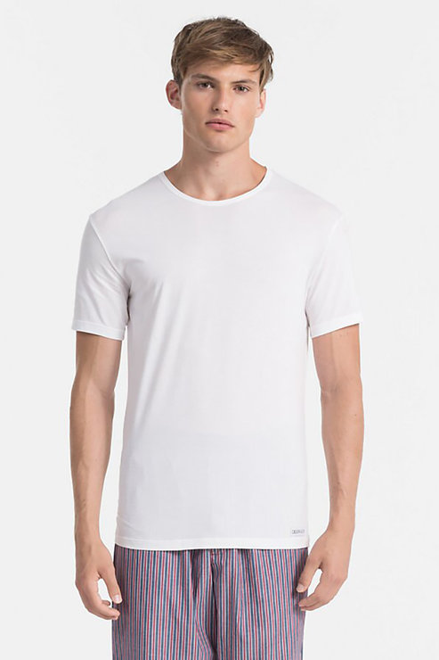 Tričko - CALVIN KLEIN S/S CREW NECK biele