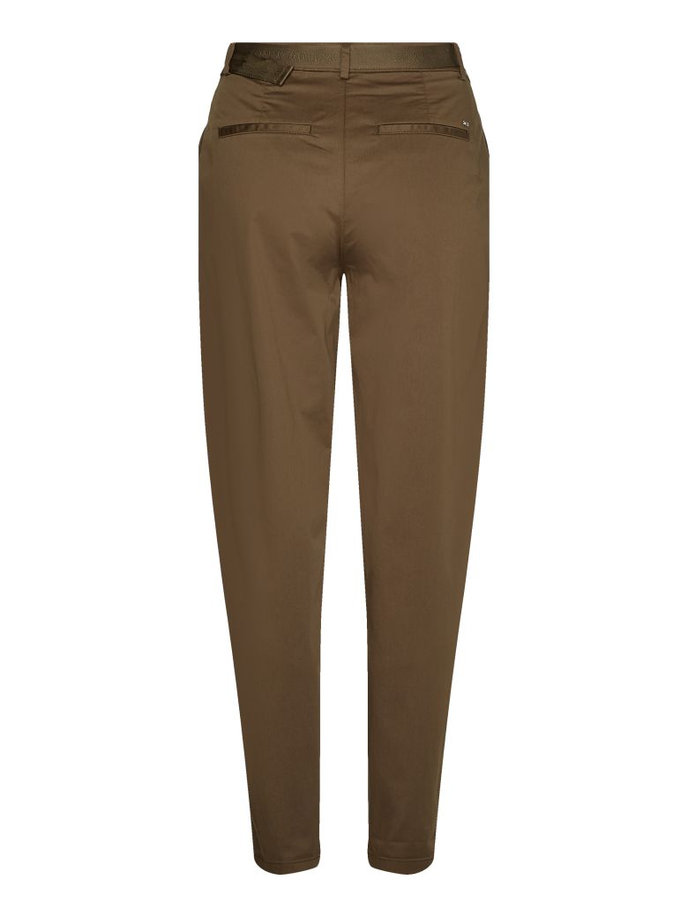 COTTON SATEEN TAPERED CHINO PANT zelené