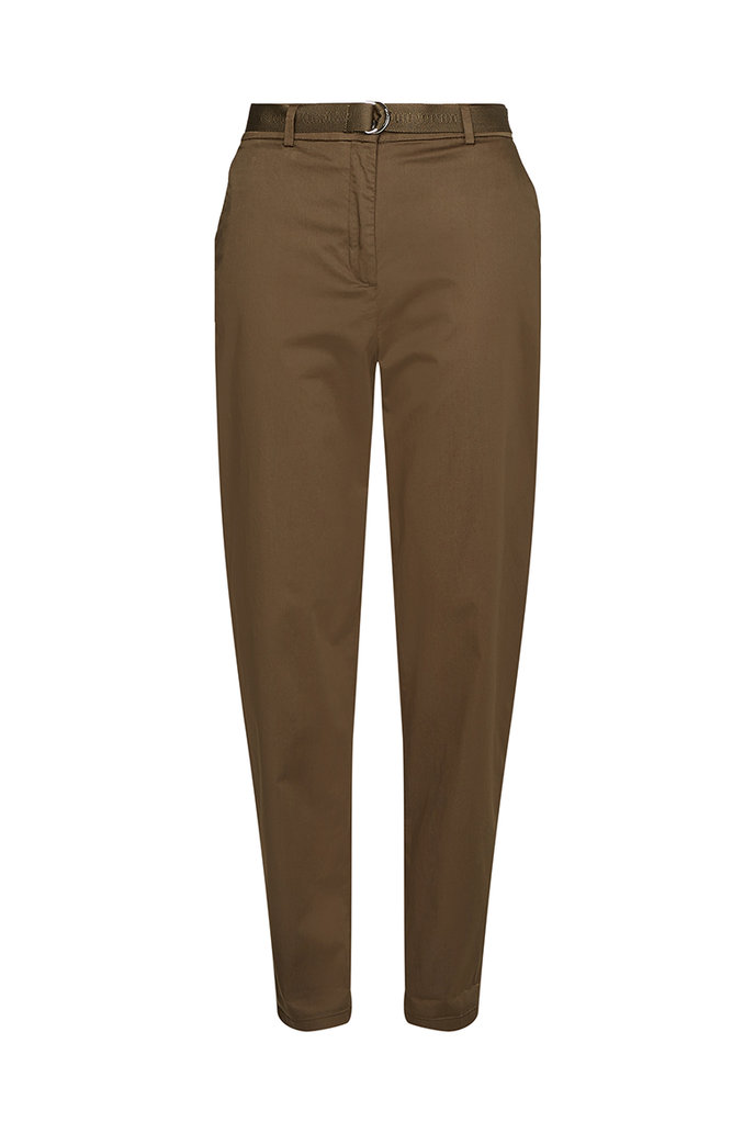 COTTON SATEEN TAPERED CHINO PANT zelené